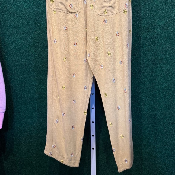 139 NWT Easel Green Straight Leg Embroidered Linen pant - Picture 10 of 11
